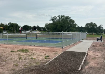 Pickel ball courts at Capul Park with new cement walkway in Baraga County MIchigan