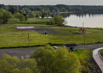 drone view of Capul Park in Baraga, Michigan