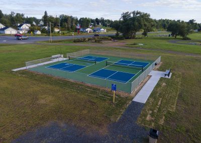 Drone view of pickleball court in Capul Park - Outdoor Recreation in Baraga County Michigan